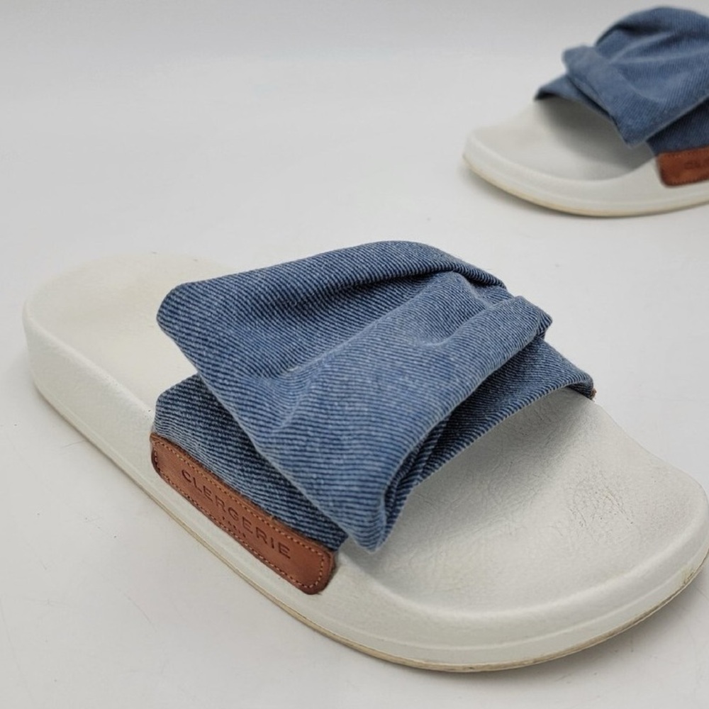 Robert Clergerie Paris Wendy Denim Pool Sandals Women’s US 6/6.5 Designer Slides